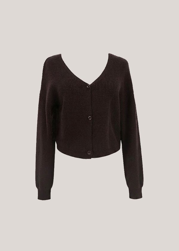 Now And Then Cardigan in Dark Espresso Brown