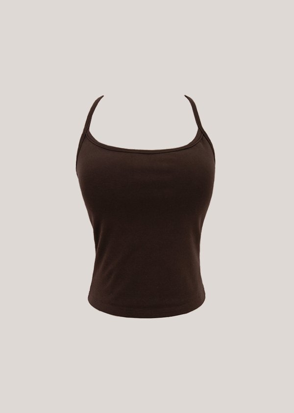 Best Of Basics Cross Tank Top in Espresso Brown *BOB*