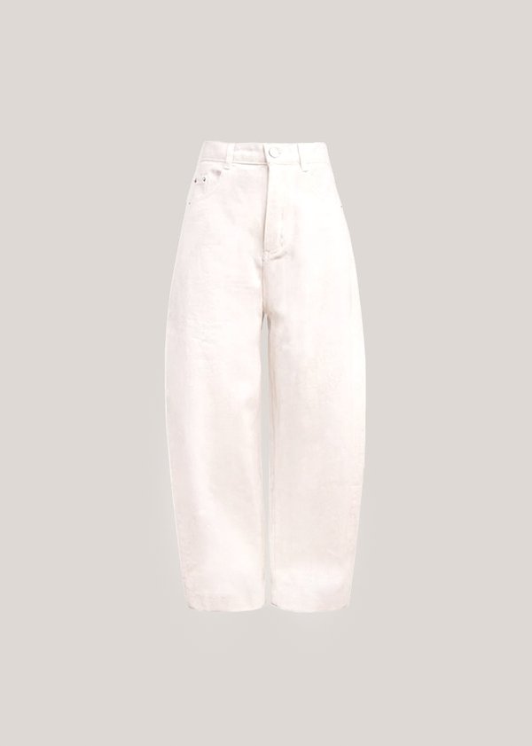 Slouchy Barrel Jeans in White V2