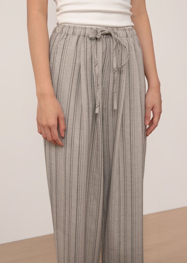 On The Highway Stripes Pants in Pebble Grey