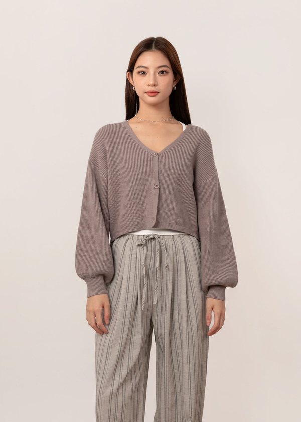 Now And Then Cardigan in Taupe
