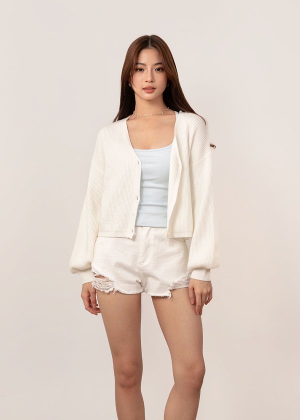 Now And Then Cardigan in White