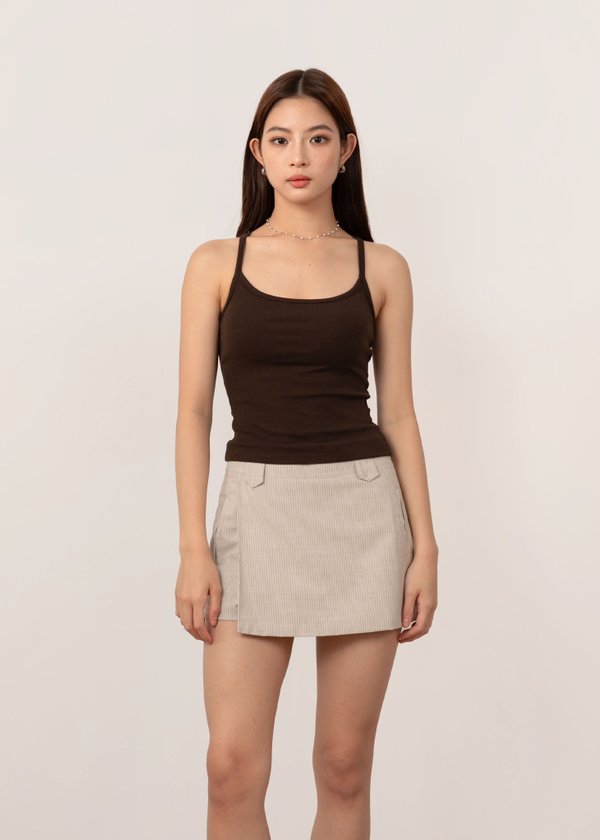 Best Of Basics Cross Tank Top in Espresso Brown *BOB*