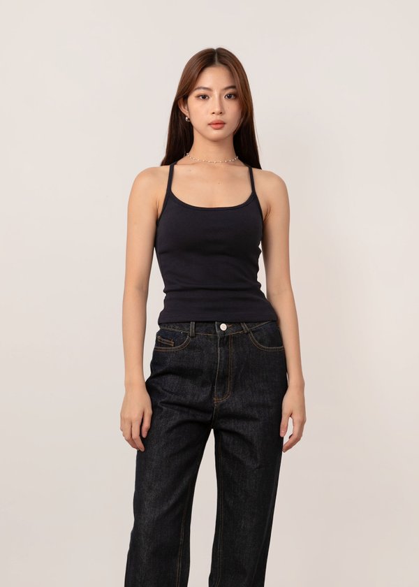 Best Of Basics Cross Tank Top in Navy *BOB*