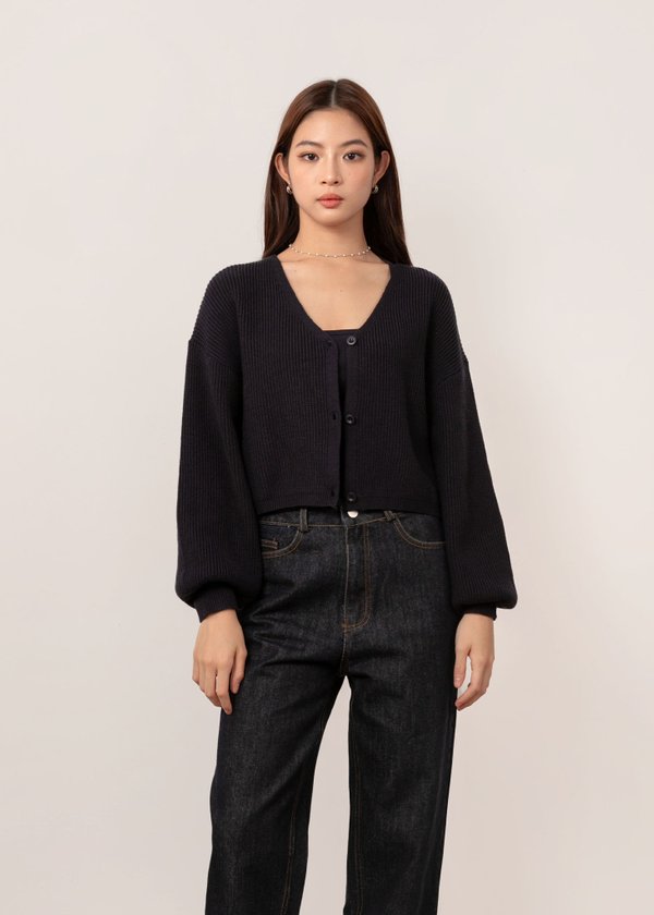 Now And Then Cardigan in Midnight Navy