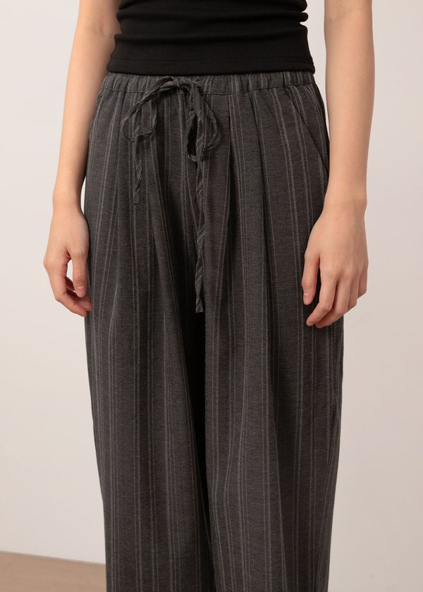 On The Highway Stripes Pants in Dark Grey