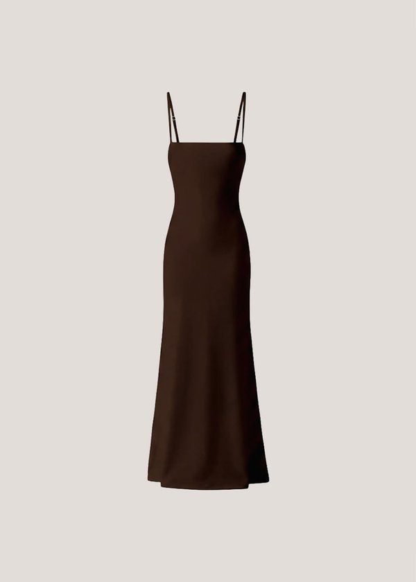 Ultra Soft Ruched Maxi Dress in Mocha Brown *US*