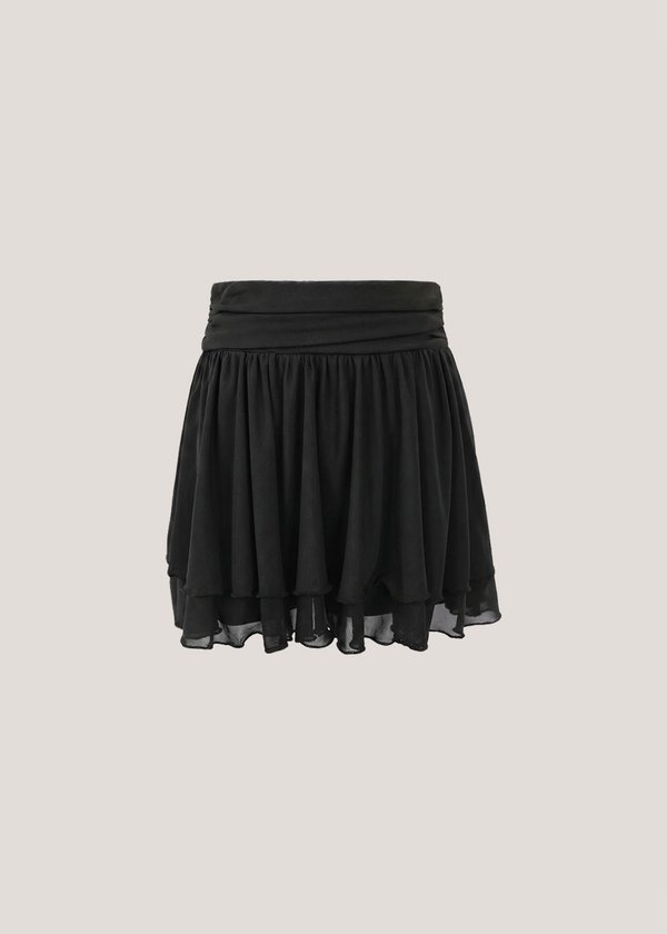Quiet Glow Mesh Skorts in Black