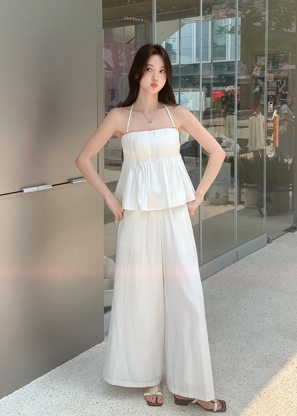 Theory Pants With Rattan Belt in White