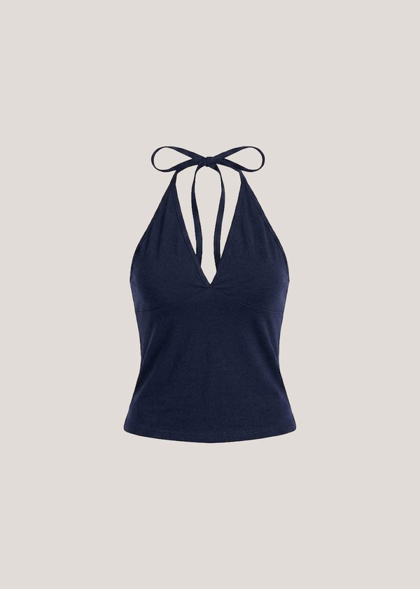 The Ella Halter Top in Navy *BOB*