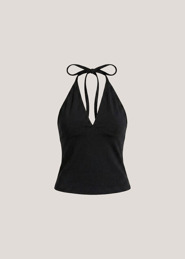 The Ella Halter Top in Black *BOB*