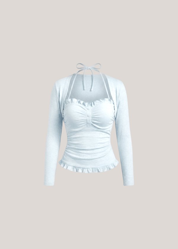 Solene Top & Bolero Set in Frozen Dew