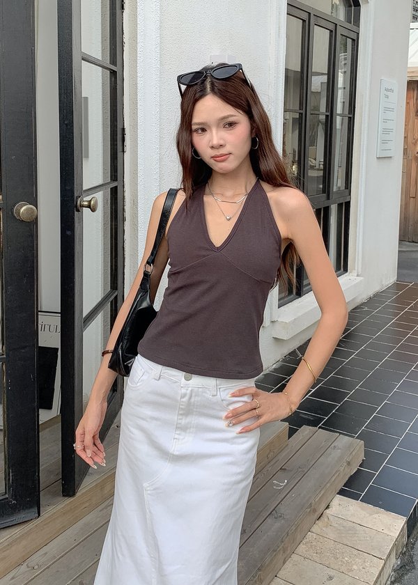 The Ella Halter Top in Charcoal Grey *BOB*