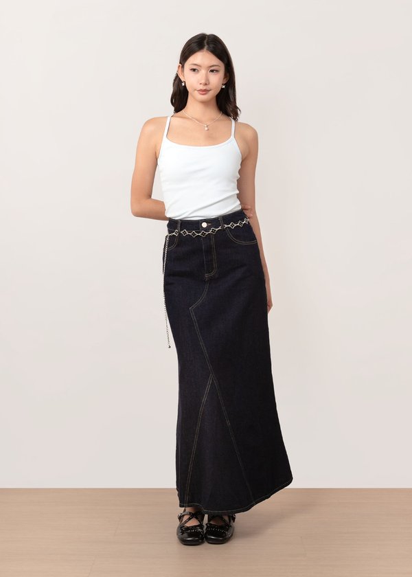 Bluebell Denim Mermaid Skirt in Dark Wash
