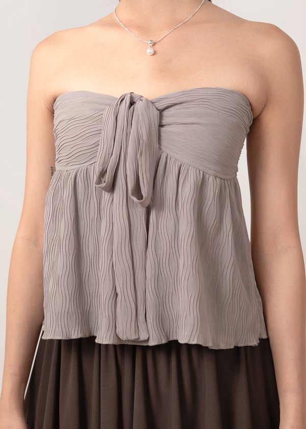 Love Note Halter Textured Top in Taupe