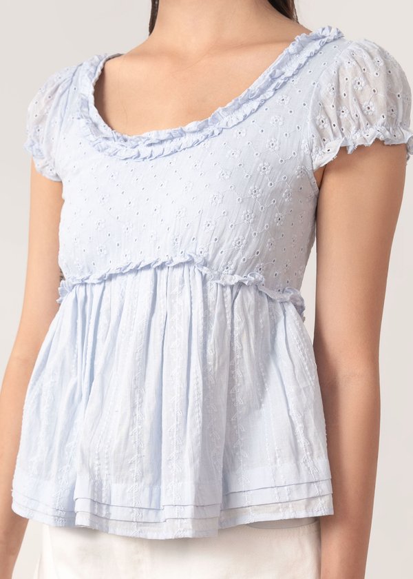 Baby's Breath Babydoll Top in Periwinkle
