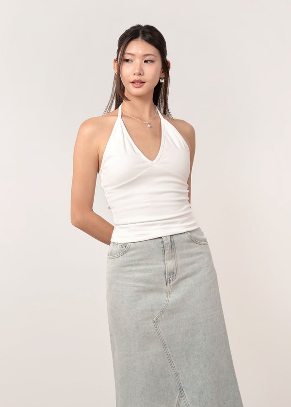 The Ella Halter Top in White *BOB*