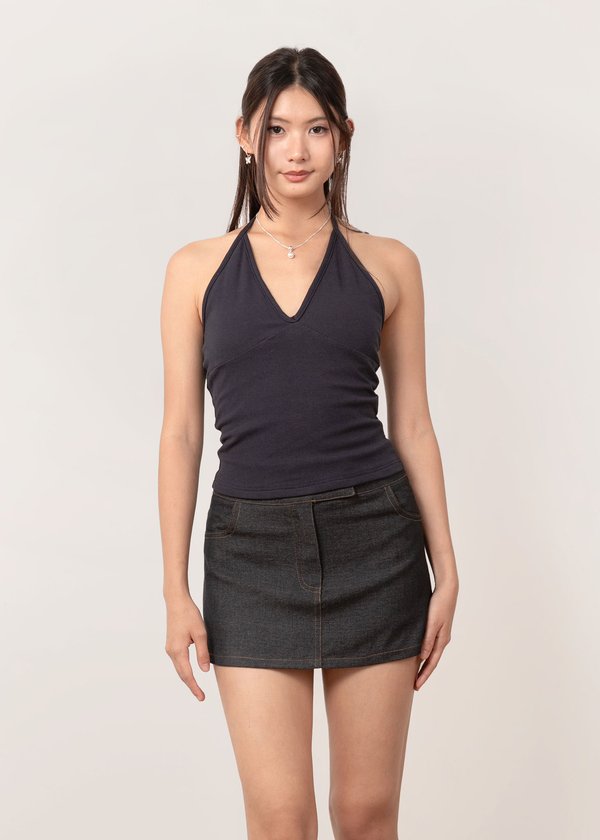 The Ella Halter Top in Navy *BOB*