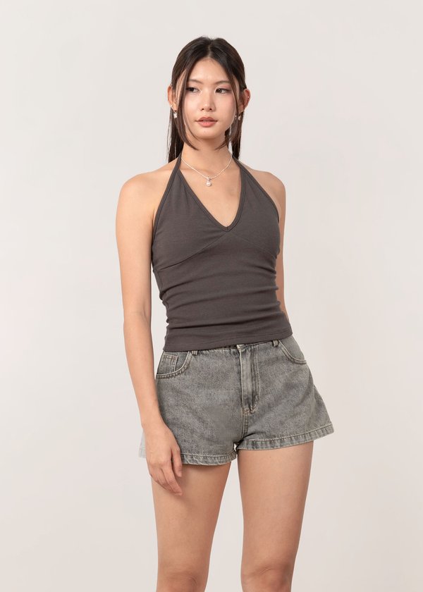 The Ella Halter Top in Charcoal Grey *BOB*