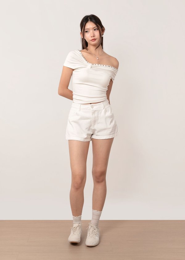 The Classic Denim Shorts in White
