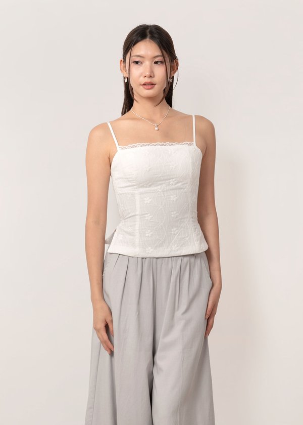 Softie Eyelet Top in White
