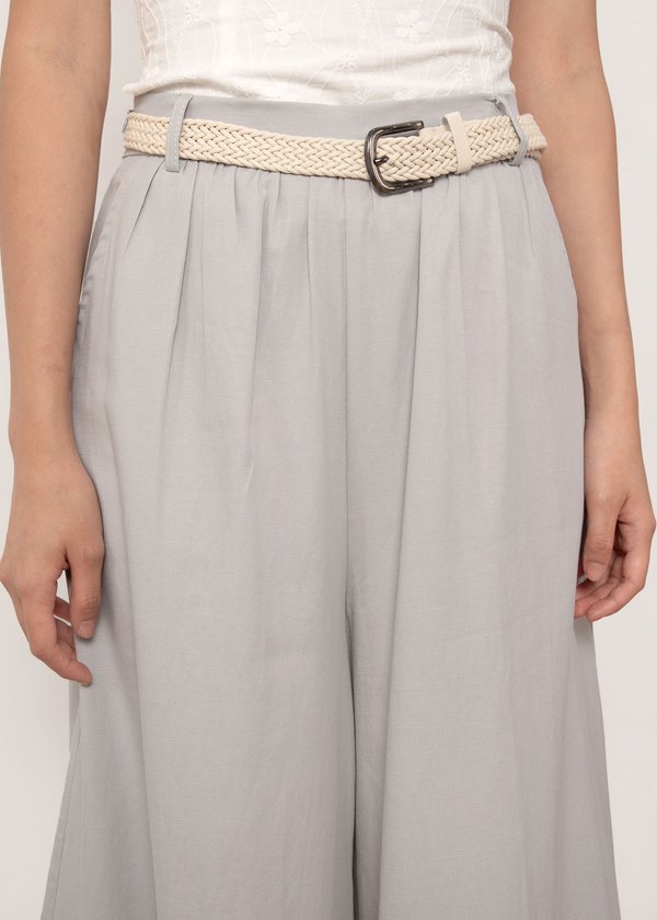 Theory Pants With Rattan Belt in Slate Blue Grey