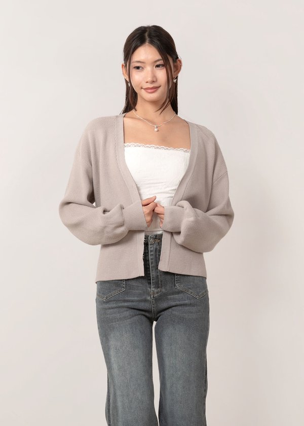 Warm Glow Cardigan in Sandstone Grey