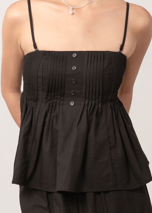 Theory Pleated Top in Black