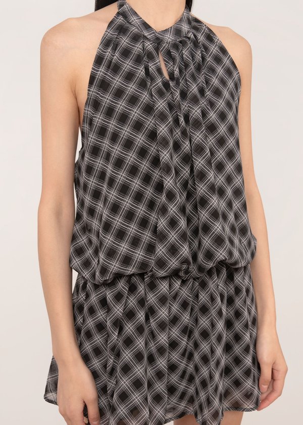 Flueris Romper in Smoked Charcoal Plaids