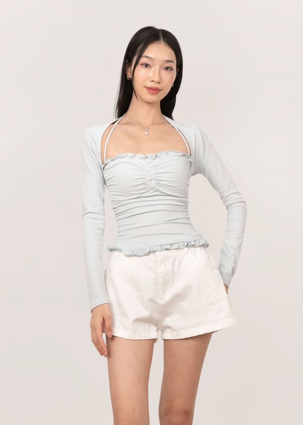 Solene Top & Bolero Set in Frozen Dew