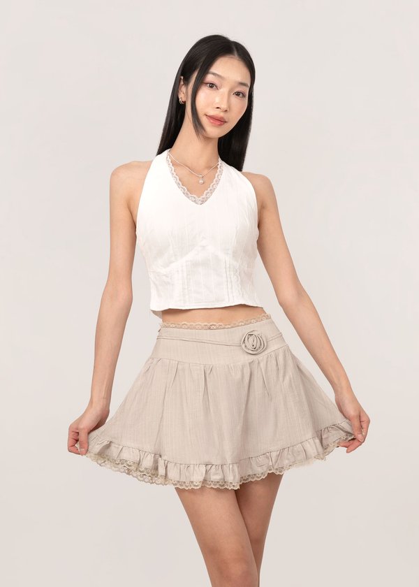 Lily Lace Skorts in Almond
