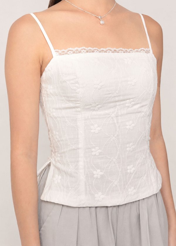 Softie Eyelet Top in White