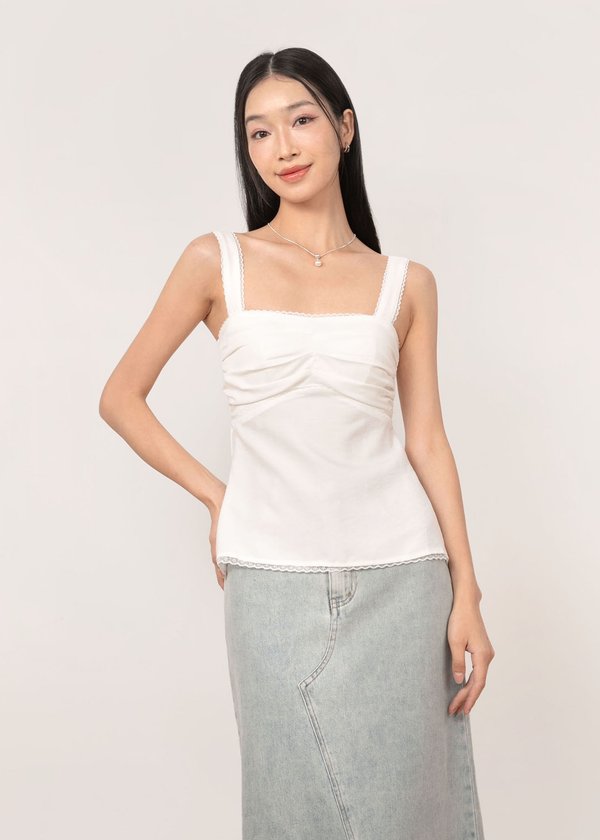 Penelope Sweetheart Top in White