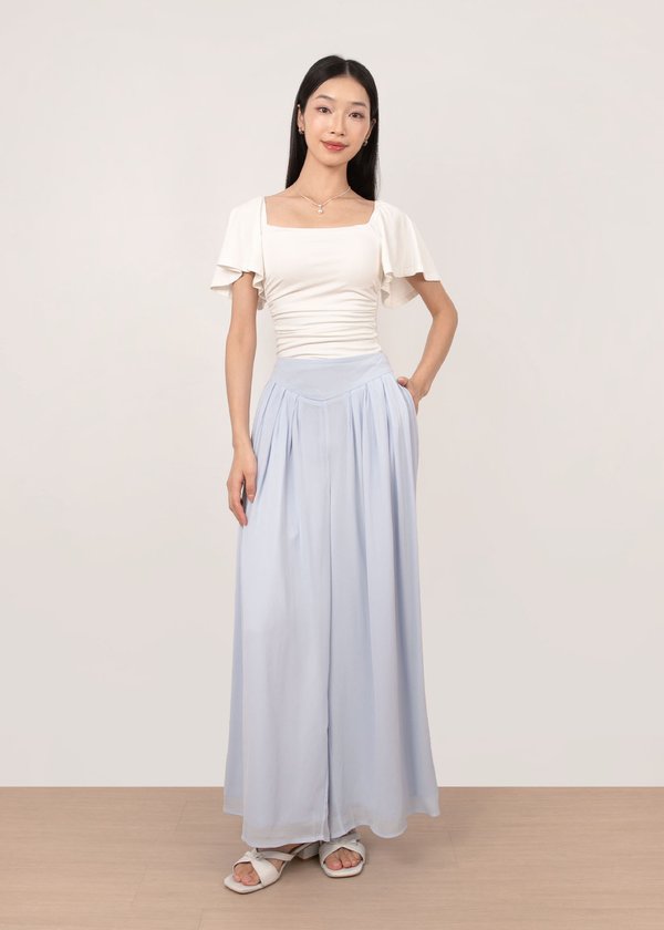 Lucienne Flowy Highwaisted Pants in Periwinkle Blue
