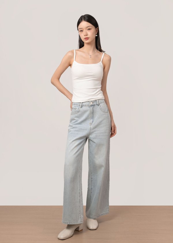 Concrete Straight Cut Denim Jeans in Light Wash