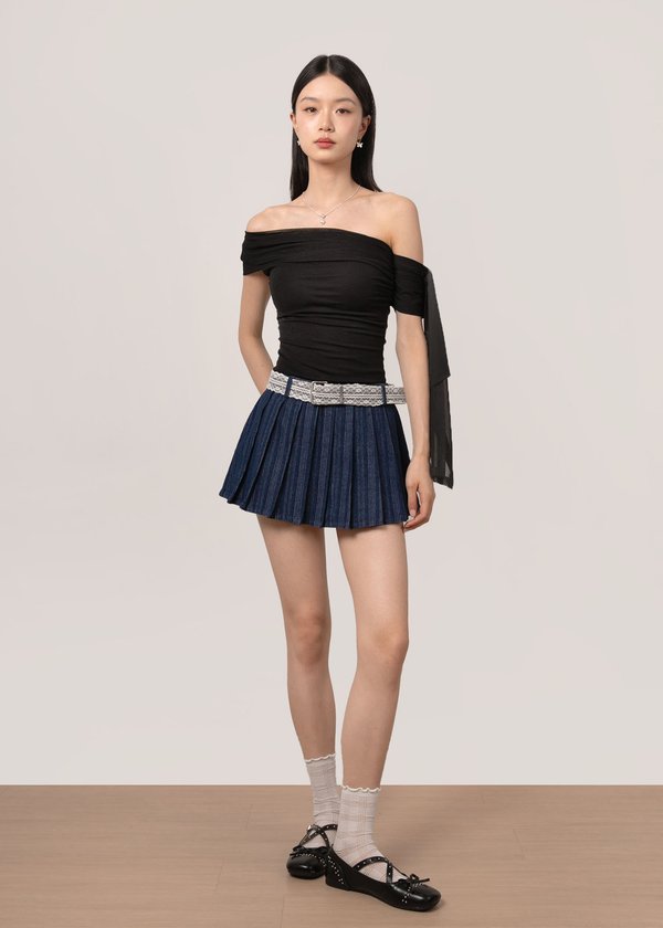 Main Character Denim Skorts in Deep Indigo