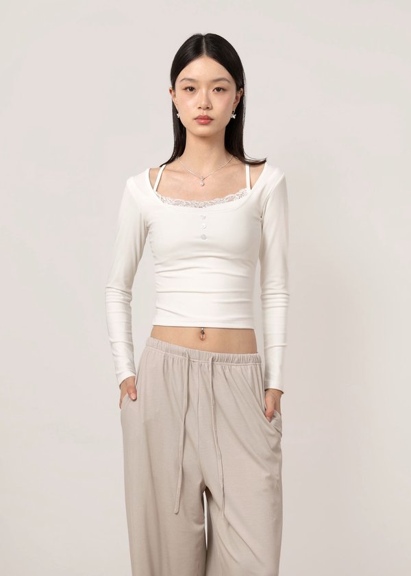 Coffee Run 2 Piece Top in White *US*