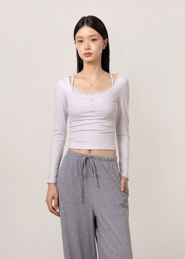 Coffee Run 2 Piece Top in Lilac *US*