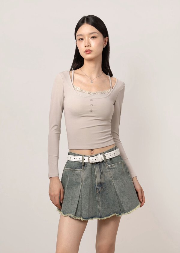 Coffee Run 2 Piece Top in Oat *US*