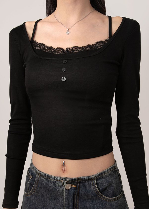 Coffee Run 2 Piece Top in Black *US*