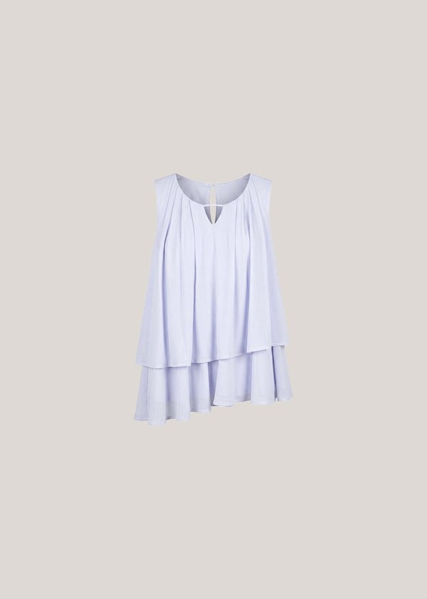 Lucienne Flowy Chiffon Top in Periwinkle Blue