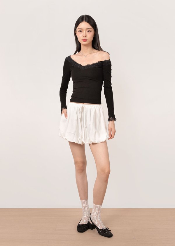 Tansy Bubble Shorts in White