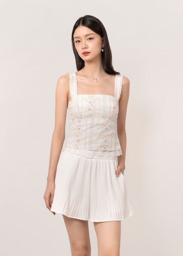 Wisteria Floral Top in Soft Periwinkle Floral
