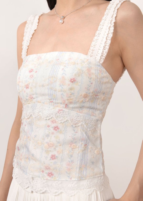 Wisteria Floral Top in Soft Periwinkle Floral
