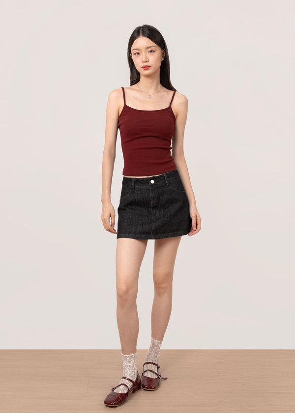 Chrome Denim Skorts in Midnight