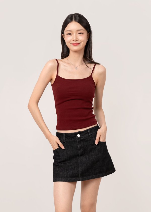 Eclipse Non-Bareback Top in Wine Red