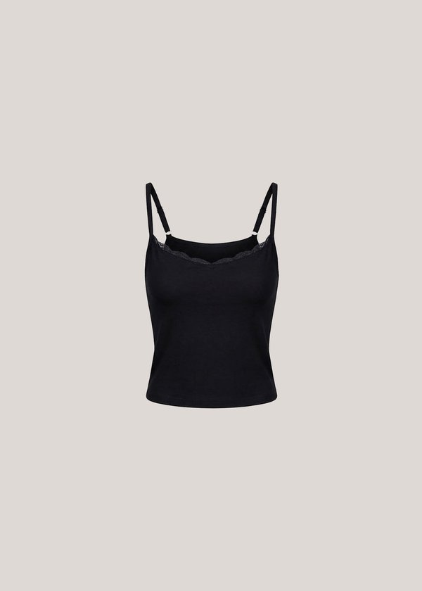 Thea Lace Cami Top in Black