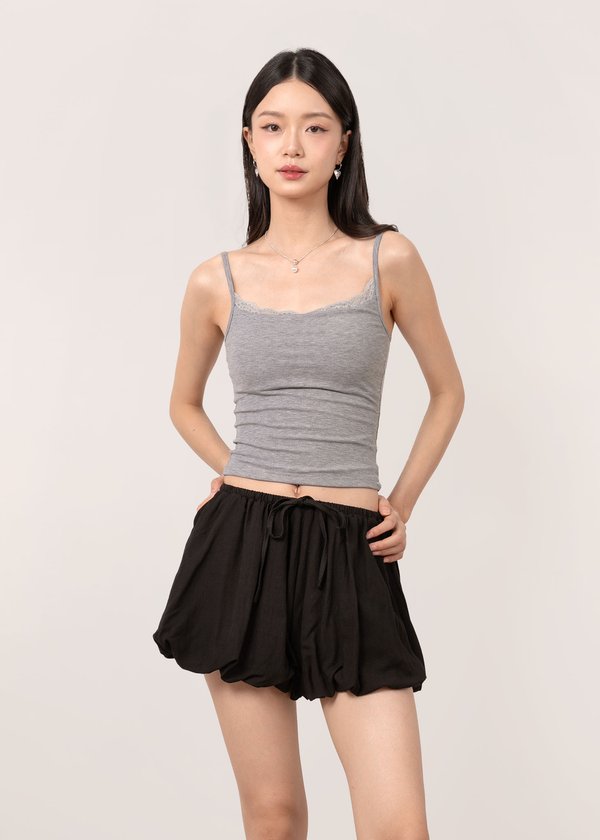 Thea Lace Cami Top in Heather Grey