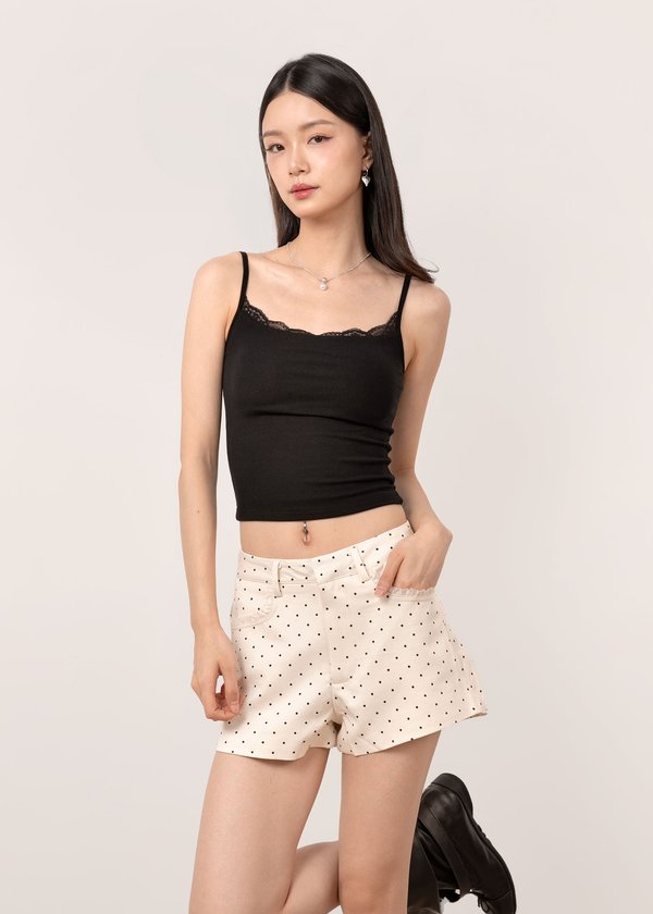 Thea Lace Cami Top in Black