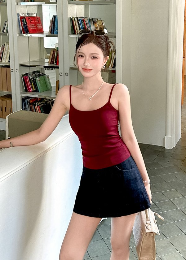 Eclipse Non-Bareback Top in Wine Red